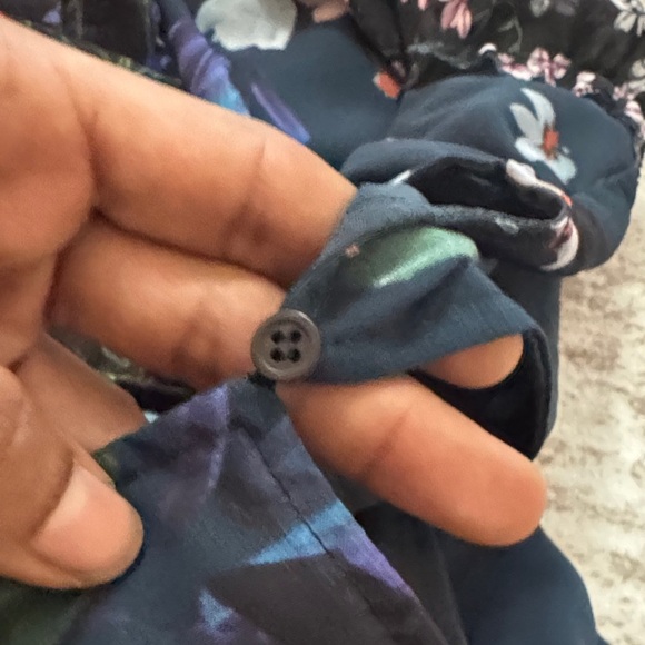 FRENCH CONNECTION Celia Floral Maxi Dress in Blue and Black size 4 - Picture 9 of 12